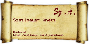 Szatlmayer Anett névjegykártya